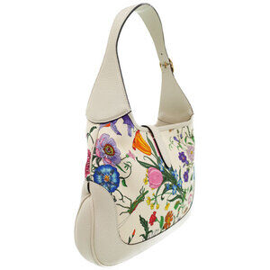 Gucci Jackie Flower Bag Floral Hobo Semi Shoulder